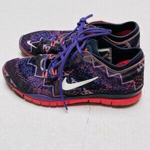Nike Free TR‎ Fit 4 Lace Up Running Shoes Womens 8 Purple Black Active Athletic